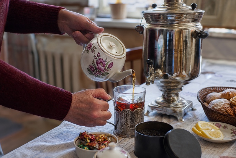 Tea trade in Russia