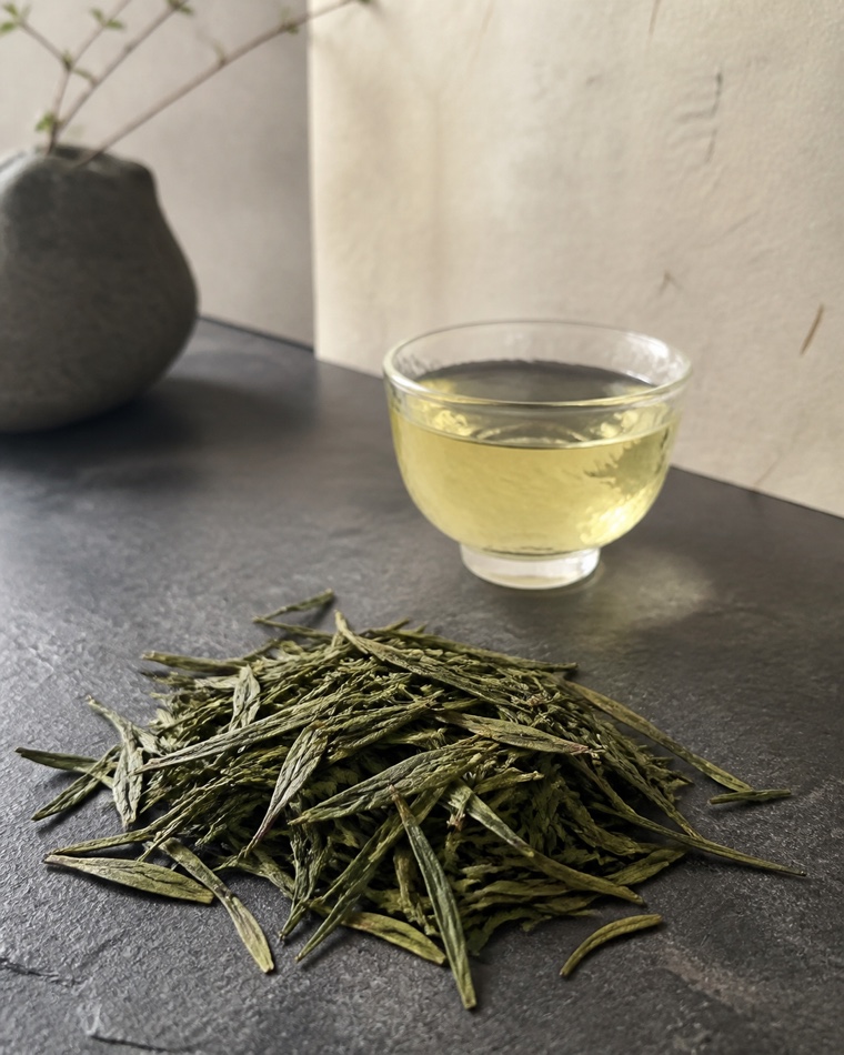 Green Tea — dry leaf and brewed liquor
