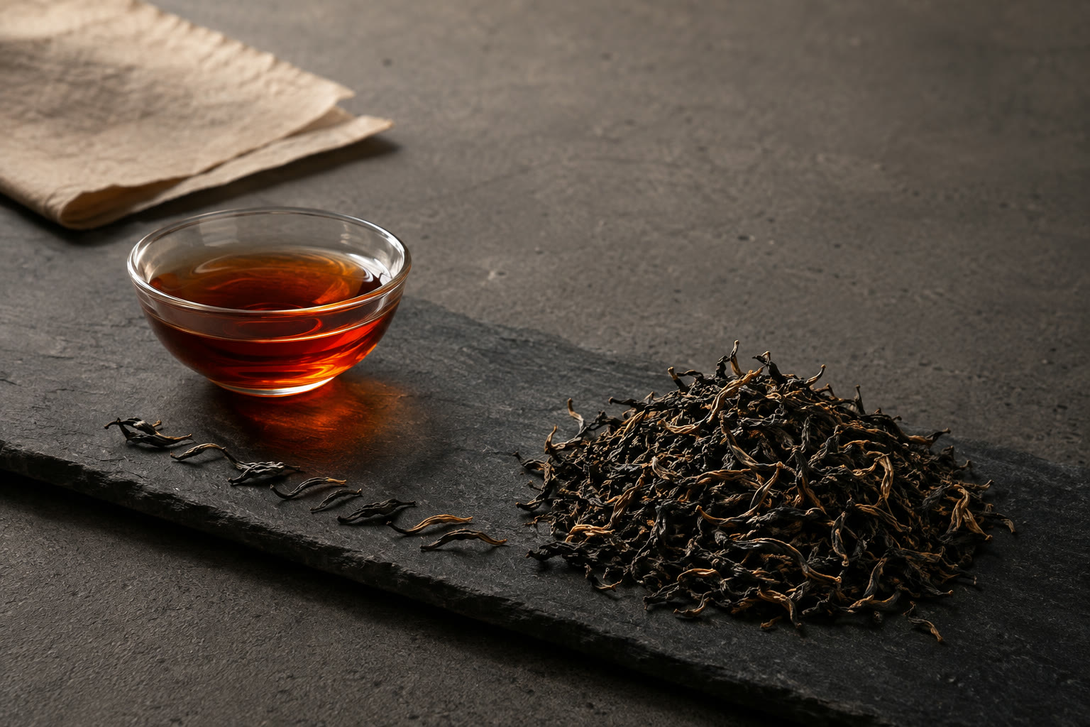 Black Tea — dry leaf and brewed liquor
